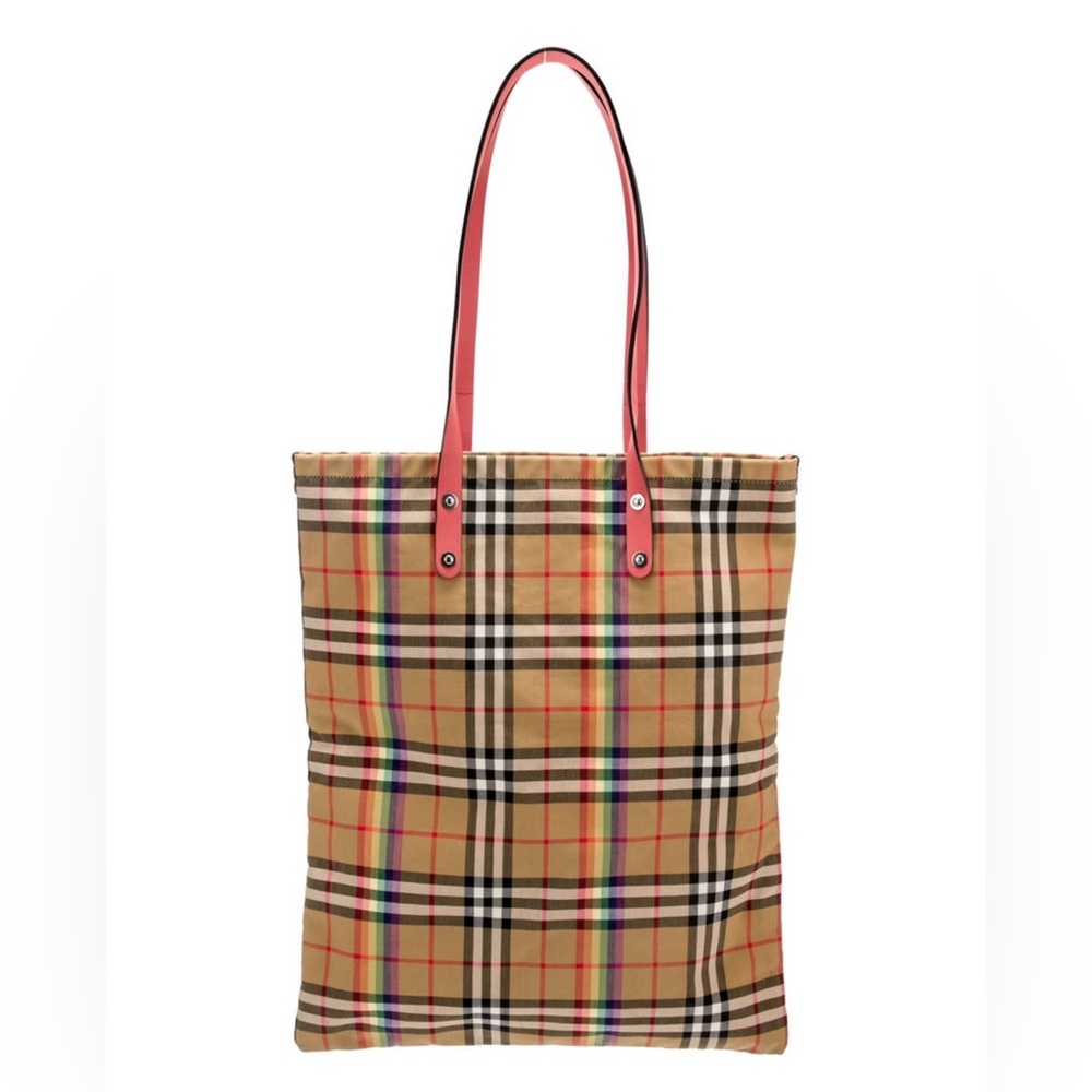 Burberry London Rainbow Check Shopper Tote